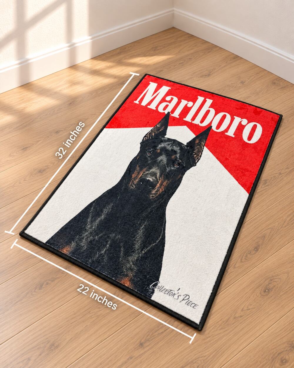 Doberman Statement Plush Rug – 22″ × 32″